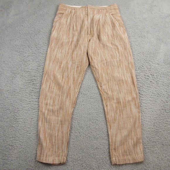 Free People Womens Trouser‎ Pants size 6 Striped Cotton Casual Boho Tapered - Picture 1 of 10